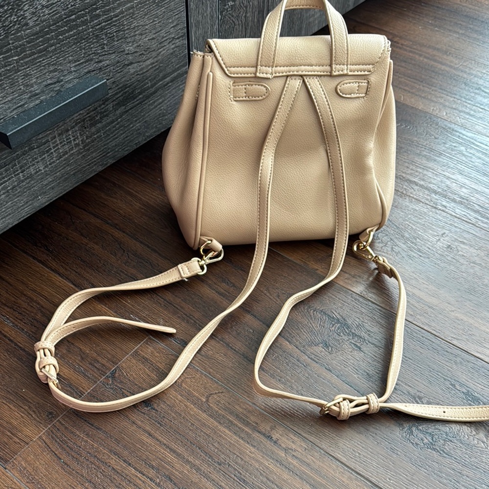 Urban Expressions Tan Backpack with Minimalist Design - Picture 3 of 9